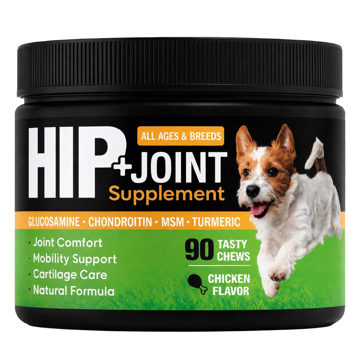 Glucosamine Soft Chews for Dogs — Daily Joint & Mobility Support, Chicken Flavor, 90 Chews