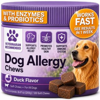 Skin & Coat Soft Chews for Dogs — Daily Skin, Coat & Immune Support — All Breeds & Sizes — Duck Flavor, 120 Count